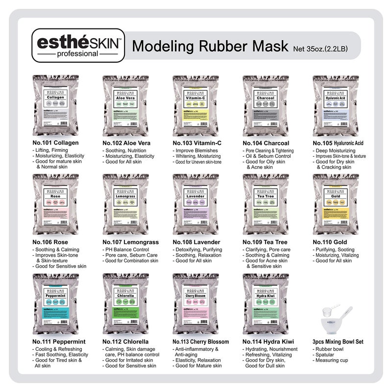 estheSKIN No.102 Aloe Vera Peel Off Type Modeling Rubber Mask Powder for Facial Skin Care Treatment, 35oz